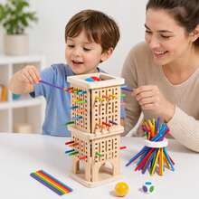 Children's Brain-Teasing Number Puzzle With Solid Wood Base, Colorful Number Blocks, Baby Number Enlightenment Inlay Board, Parent-Child Interactive Desktop Toy - Multicolor - View 4