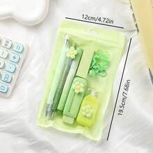 7-In-1 Multi-Function Stationery Set, 4 Colors Available, Enhance Office Experience, Includes Retractable Eraser, Highlighter, Ballpoint Pen And Other Tools, Ideal 7-Piece Set For Creative Professionals - Multicolor - View 6