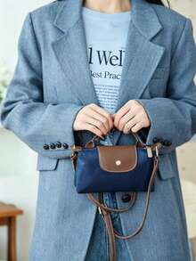 Mini Dumpling Handbag Lightweight Crossbody Bag Versatile Small Daily Bag, Nylon / Oxford Cloth, Lightweight, Waterproof, Durable, Top Zipper + Flap Snap Button, Perfect For Short Trips, Grocery Shopping, Coffee Dates, Commuting - Multicolor - View 8