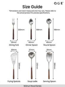 OCE Walnut Wood Handle Soup Ladle, Stainless Steel Long Handle Serving Spoon, Heat-Resistant Wooden Handle Kitchen Utensil For Soup Serving - View 4