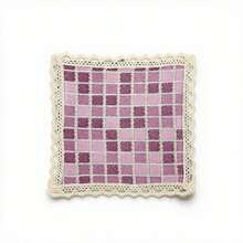 10入聚酯纖維可重複使用杯墊 10*10cm/3.9*3.9inch 波希米亞風時尚杯墊，適合咖啡、茶、野餐、露營、RV旅行，居家暖房禮、生日禮、節日禮物，廚房桌面保護墊 - 粉紫色 - 查看 6