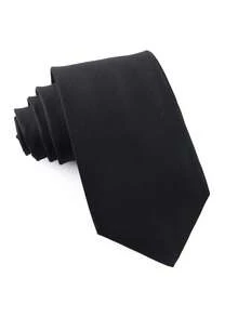1PC Men's Minimalist Versatile 8cm Black Tie, Suitable For Daily Work, Weddings, Gatherings And Parties - Black - View 1