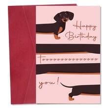 1pc Funny Dachshund Birthday Card With Envelope - Unique Dog Design Paper Card For Family, Friends And Loved Ones - Perfect For Dog Lovers And Birthday Celebrations - Multicolor - View 6