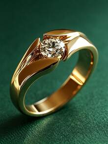 1 buah Cincin Zirkonia Kubik Elegan, Aksesori Hadiah Ulang Tahun Pernikahan Wanita - 1# - View 11