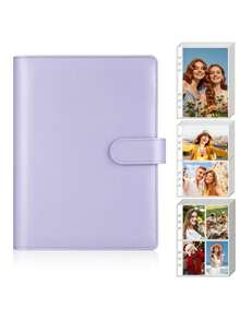1pc Gold Foil Cover Insertable Photo Album With Inner Pages, Portable Photo Book, Family Memory Photo Storage Collection Album, Home Decor Gift, Birthday Gift, Couple Wedding Anniversary Photo Storage Book - Multicolor - View 1