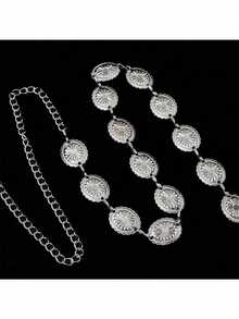 1pc High Quality Round Metal Waist Belt, Suitable For Women In Summer - Multicolor - View 13
