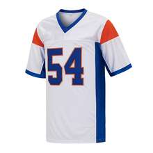 Jersey Rugby Bordir Bertema Film Thad Castle #54 White Blue Mountain State - Bahan Jala - Putih - View 3