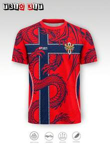 Personalized Custom Norwegian Style Men's Football Jersey, Lightweight Soft Youth Version, Suitable For Match, Training, Casual Wear, Sports Gift, Red - Red - View 3