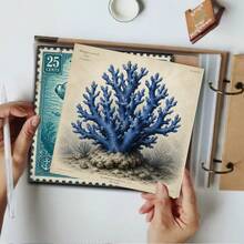 European Style Ocean Museum Scrapbook Paper 24 Sheets 6 Inch Vintage Marine Life Stamp Engraving Illustration Background Paper No Repeated Patterns Suitable For Bullet Journal Junk Journal Greeting Card Background Photo Album And Handmade DIY Crafts - Square - View 2