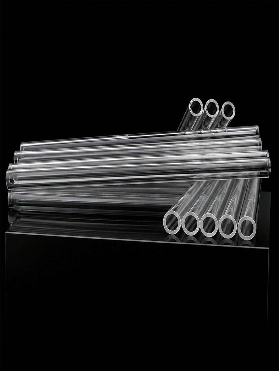 10/20pcs 4-Inch Borosilicate Glass Tubes, 10mm Outer Diameter, 1.5mm Wall Thickness, Acid-Resistant, Suitable For Laboratory, Handmade DIY Projects, Cutting, Hydraulic, Pneumatic And Water Pipe Engineering Glass Blowing DIY - 10 Pcs - View 1