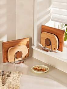 1/2pcs Multi-Functional Kitchen Storage Rack, Can Hold Pot Lids, Spoons, Spatulas And Other Kitchen Utensils, Pot Lid Storage Rack, Plate Storage Rack, Kitchen Utensil Storage Rack, Suitable For Cabinets And Countertops, With Non-Slip Base, Non-Slip And Oil-Resistant Easy To Clean, Keeps Countertop Dry, Kitchen Supplies, Decor, Home Essentials - Multicolor - View 7