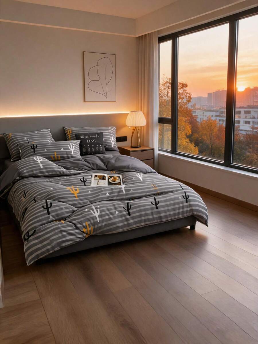 Cozy Duvet Cover Set - Bedroom - Grey - View 1