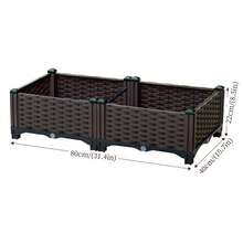 Raised Large Planter Box, Thickened Durable Plastic Material, Upgraded Reinforced Rods, Drainage Hole Planter, Multi-Functional Flower Box, Multi-Component Garden Bed, Ideal For Home Yard, Garden, Balcony - Standard Edition - View 1