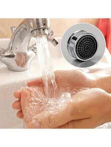 Silver Plastic Water-Saving Faucet Aerator, M24 Thread Bathroom Faucet Aerator, Replaceable Filter Mixed Nozzle, Suitable For Kitchen Sink, Polished Plastic - A - View 2