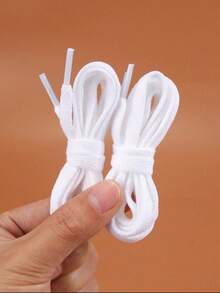 QKC 2 Pairs 47.24 Inch Wide Flat Shoelaces, Suitable For Sneakers, Running Shoes, Boots And Other Daily Wear, Ideal Accessory For Women's Boots, Perfect Gift Choice For Winter - White - View 7