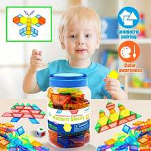 140pcs Translucent Pattern Blocks, Educational Light Table Manipulatives And Accessories, Fun And Engaging Geometric Shapes, Christmas And Halloween Gifts, Random Accessory Colors - Multicolor - View 4