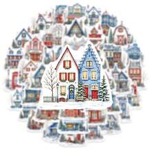 50pcs Winter Cabin Doodle Stickers Waterproof, Suitable For Kindle, Laptop, Phone, Water Bottle, Etc., Gift For Book Lovers - Sticker - View 6