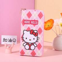 Mesuca Cute PU Leather Long Zipper Wallet, Kawaii Cartoon Character Print Multicolor Rectangular Purse Coin Card Holder Girls Birthday Gift - Multicolor - View 12