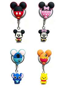 1/2/4/10入 Disney 可伸縮卡通識別證捲軸夾，可愛角色 ID 識別證套，適合護理師、教師與辦公室職員 - Y - 查看 9