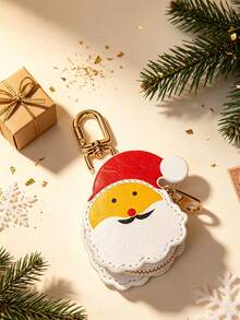 CHARM INFINITE Christmas Mini Keychain Pouch, Cute Santa Claus & Snowflake Pattern Faux Leather Zipper Coin Purse, Portable Mini Storage Bag Key Holder, Christmas Holiday Decoration Gift For Women & Girls - Multicolor - View 5
