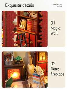 1套木製DIY娃娃屋套件，迷你模型屋，迷你溫室模型套件，1:24比例，最佳聖誕禮物/DIY手工/生日禮物/家庭與朋友家居裝飾（不含電池） - TSZH220 - 查看 9