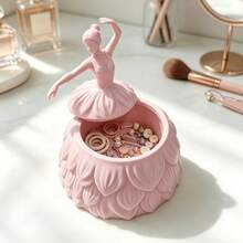 1pc Large 3D Printed Ballet Dancer Jewelry Storage Box With Lid, Multi-Functional Decorative Trinket Container, Creative Desktop Ornament, Perfect Holiday Gift For Women - Multicolor - View 7