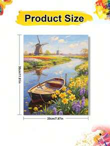 Dutch Water Village DIY Digital Oil Painting, Adult Beginner Handmade, Canvas Art Wall Decor, Holiday Gift, Includes Painting Tools - Sets - View 9