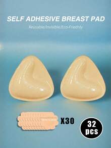 1 Set Women's Free Gift 30pcs Breast Pads | Double-Sided Adhesive Breast Pads, Invisible Sticky Breast Pads, Suitable For Large Breasts, Can Be Attached To Bikini Swimwear Bra, Can Be Used In Winter - Thick style - View 8