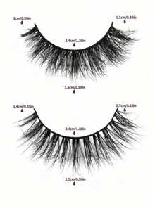 20 Pairs Natural Criss-Cross Full Face Mixed Style False Eyelashes, Slim Design, Suitable For Daily Wear, Manga Style, Travel Essential, Optional With Eyebrow Brush And Clip - Black - View 6