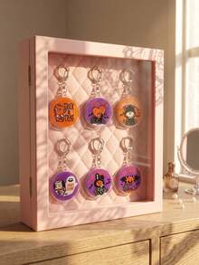 1pc/6pcs Cute Halloween Spook Acrylic Keychains, Halloween Costume Round Badge Pattern Pendant, Backpack And Car Key Accessories, K-Pop Fan And Halloween Gift, Back To School, Gift For K-Pop Fans, Gift For Friends, Halloween Exquisite Collection - Multicolor - View 4