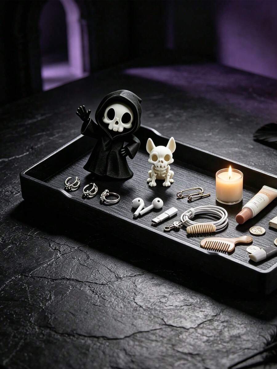 Gothic Ornament And Pet Statue Decoration Storage Tray, Dressing Table Ring And Watch Storage, Multifunctional Dressing Area Jewelry Tray, Halloween - Multicolor - View 1