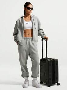 Nike Women's AS W NK STDO FLC MW OS FZ HDY Knit Sweatshirt Jacket IM8085-063 - Grey - View 6