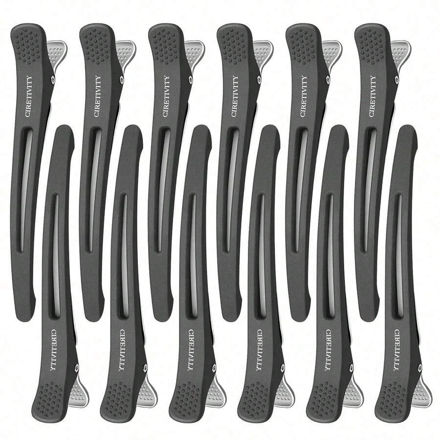 6/12 buah Jepit Rambut Profesional, Jepit Rambut Buaya Anti Selip Tanpa Bekas dengan Cincin Silikon, Jepit Rambut untuk Penata Rambut dan Potong Rambut di Rumah, Cocok untuk Pria dan Wanita - MultiWarna - View 1