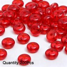 200pcs 3*6mm Colorful Transparent Glass Beads Spacer Beads DIY Jewelry Making Accessories For Necklace Bracelet Pendant Loose Beads - Transparent Abacus Glass Beads - View 15
