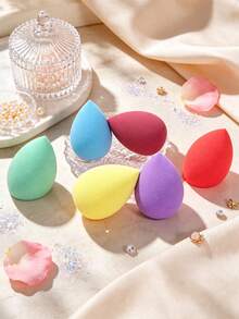 Disney 6pcs Colorful Makeup Sponge Set, Ultra Soft Multi-Shape Facial Makeup Tools, Suitable For Foundation, Cream And Powder, Portable Transparent Storage Box Set, Ideal For Daily Facial Care - Multicolor - View 7