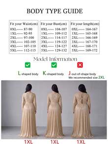 UNITHORSE Plus[Random Cut]Sweetheart Neckline Long Sleeve Cinched Waist Sequin Patchwork Faux Silk Evening Dress Wedding Party Fall - Apricot - View 5