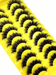 2026 New 10 Pairs Cat Eye False Eyelashes - Natural Soft And Long, Clear Band, Manga Style, Suitable For Dramatic Makeup, Reusable And Easy To Apply, Creates A Natural Look, Suitable For Daily, Party, Wedding, Holiday And Other Occasions - View 6