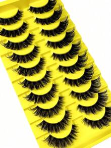2026 New 10 Pairs Cat Eye False Eyelashes - Natural Soft And Long, Clear Band, Manga Style, Suitable For Dramatic Makeup, Reusable And Easy To Apply, Creates A Natural Look, Suitable For Daily, Party, Wedding, Holiday And Other Occasions - View 2