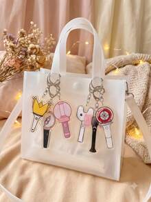 1PC/6pcs K-Pop LightstickCollection Aesthetic Acrylic Keychains, Korean Pop Idol Group Lightstick Cartoon Series Irregular Pattern Pendant, Backpack And Car Key Accessories, K-Pop Fans, Korean Pop Stans And Idol Support Enthusiasts Gift - Multicolor - View 3