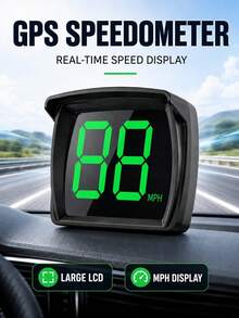 This New Car Head-Up Display Uses High-Definition LED Technology To Accurately Display Vehicle Speed. It Features A Built-In Sunshade, Supports USB Power, And Has High Cost-Effectiveness, Compact Design, And Easy Installation, Making It Suitable For A Wide Range Of Car Models. It Can Serve As A Car Speed Indicator System With A Clean And Smooth Display, A Minimalist Dashboard Design, And Reliable Performance, Making It A Digital Speedometer Suitable For Car Accessories, Car Enthusiasts, And Car Upgrades. - MPH - View 1
