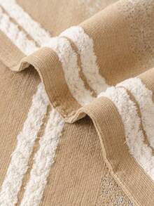 1PC Bohemian Style Striped Chenille Non-Slip Sofa Cover, All-Season Machine Washable Seat Cushion, Suitable For 1-4 Seater Sofa Protection And Decoration, Machine Washable Slipcover - Khaki - View 7
