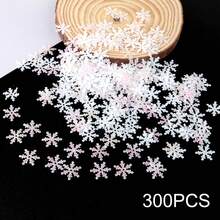 300pcs Random Color Snowflake Shaped Confetti, Table Decor, Party Supplies, Christmas Decorations, Winter Decorations, Suitable For Christmas, Halloween - View 11