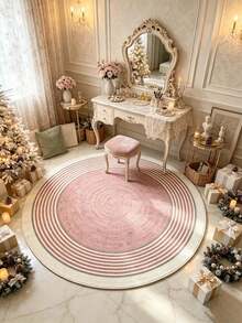 1pc Pink Round Pattern Floor Mat, Bathroom Mat, Bathroom Rug, Door Mat, Small Rug, Carpet, Floor Mat, Home Decor, Area Rug, Outdoor Mat, Home Decor, Area Carpet, Bedroom Rug, Washable Carpet - Multicolor - View 2