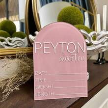 Personalized Custom Text Acrylic Nameplate, Engraved Round Arch Acrylic Name Decor, Custom Desktop Ornament, Suitable For Wedding, Birthday, Party Table Display, Photo Props, Ideal Housewarming Holiday Gift - Multicolor 3 - View 5