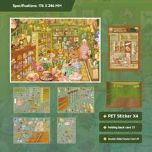 2.5D 3D Scene Stickers, Shell Gold PET Stickers, Vintage Decorative Collection, DIY Scene Making Stickers, Stress Relief Handmade Toy, Senyou Large 46.0 Series, Miniature Landscape Stickers - Large Size 46.0-pearlescent Series - View 2