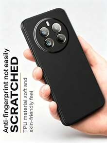 Black Matte Soft TPU Phone Case, Compatible With Realme Series, Raised Camera Cutout, Anti-Scratch Anti-Fingerprint Shockproof Protective Cover, Slim Fit Mobile Phone Back Cover For - Black - View 2