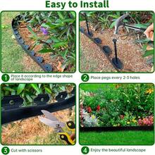 30FT/66FT – Flexible Plastic Garden Edging With 30 Securing Stakes; Weather-Resistant Lawn Border Suitable For Outdoor Gardens, Flowerbeds, Lawns, And Patio Landscaping. Easy To Install And Maintain; No Digging Required. - 30FT - View 4