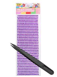 1 Set, Stickers Aesthetic, Scrapbook Supplies, Solid Color Round Crystal Rhinestone Decor Stickers, Glossy Shiny Surface, Self Adhesive, For Surface Embellishment And Decoration - 3mm Round Rhinestone Stickers - View 8