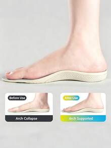 1 Pair Arch Support Height Increasing Insoles, Sweat-Absorbent Breathable Non-Slip Sports Shoe Pads, EVA Comfortable - Baby Blue - View 6