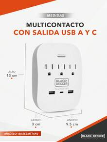 black & decker Adapters & Multi-Outlets - US A Type Plug(110-127V) - View 2